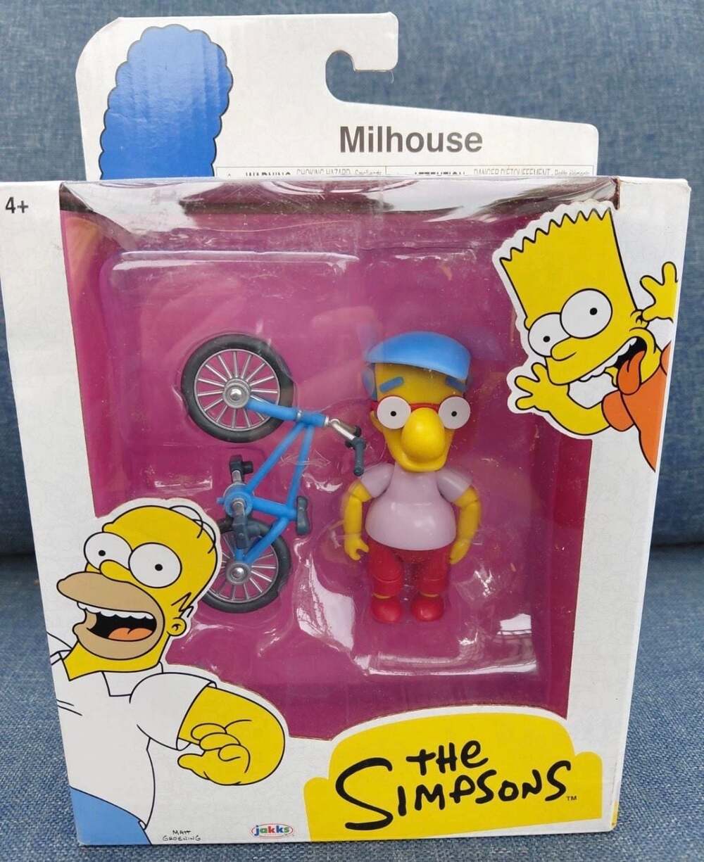 The Simpsons Jakks Pacific Milhouse Action Figure with‎ Bicycle